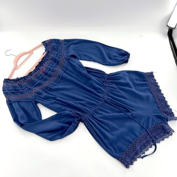 Chelsea & Violet 100% Rayon Navy Short Romper size M - Picture 4 of 12